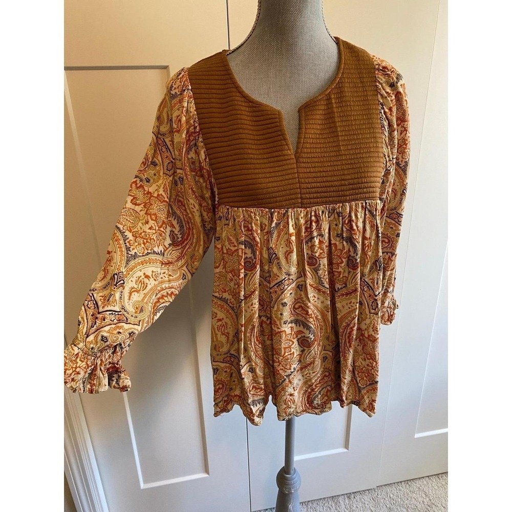 Jodifl Paisley Peasant Yoke Blouse Babydoll The Nines Medium Romantic Bo s50